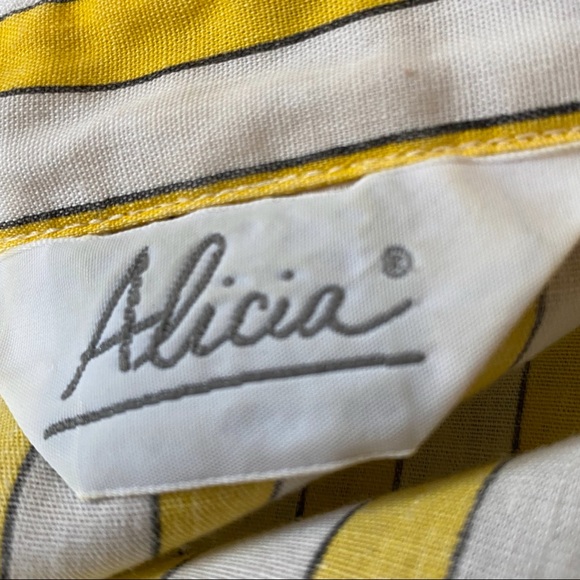 Vintage Canary Stripe Cotton Blouse - Picture 7 of 10
